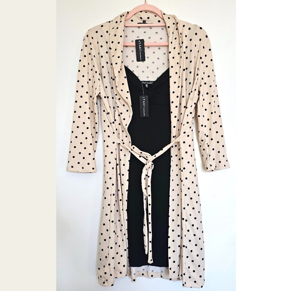 NWT!! 2PC TART Intimates Lucy Short Robe & Nightgown Slip Chemise, M